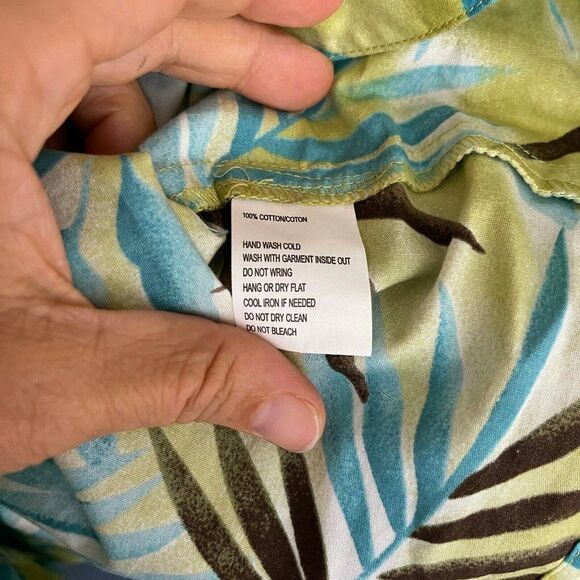 Blast Leaf Print Beaded Light Jacket or Blouse L Large - Picture 6 of 6